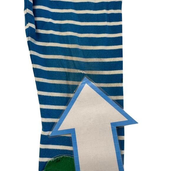 MINI BODEN Dinosaur Stripe Appliqué Leggings Size 7-8 Girls Blue White *READ* - Picture 6 of 6